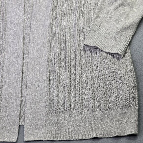 Talbots Plus Cardigan Sweater Womens 2X Gray Open Ribbed Metallic Knit Party - Picture 5 of 12